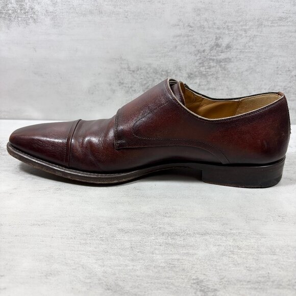 Magnanni Double Monk Strap Cap Toe Leather Shoes - Men\'s Size 8.5 - Brown main image 4